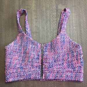 TOPSHOP | Tweed Cropped Bralette Top Zip